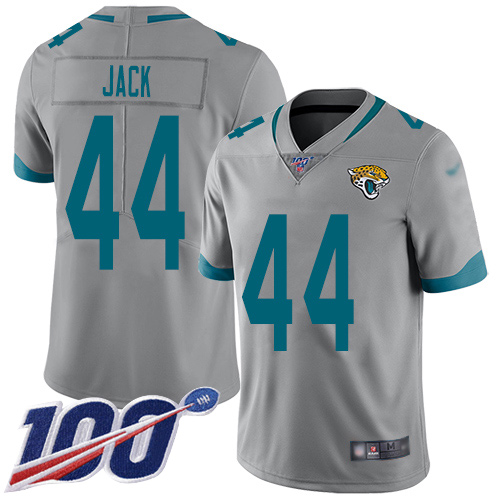 Men Nike Jacksonville Jaguars #44 Myles Jack Silver  Stitched NFL Limited Inverted Legend 100th Season Jersey